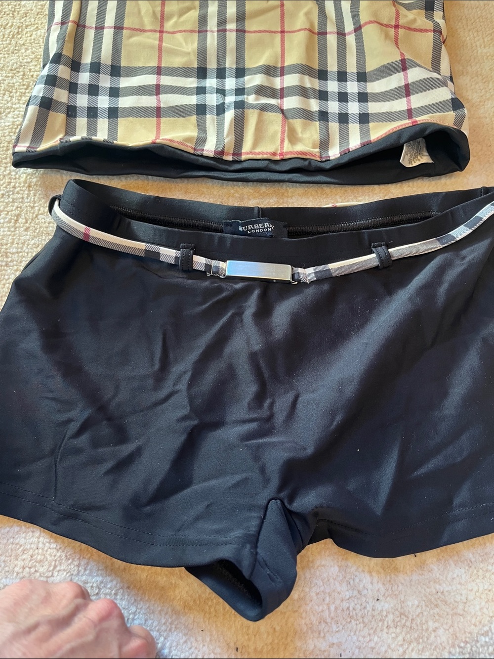 Burberry Bathing Suit with Vintage Nova Check Strapless Top/Reversible Top - Picture 3 of 5